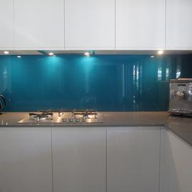 Wandpanelen effen kleur - Keuken blauw